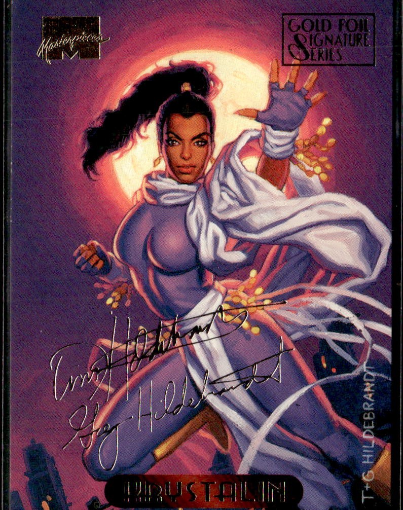 1994 Fleer Marvel Masterpieces Hildebrandt #64 Krystalin Gold Foil Signature