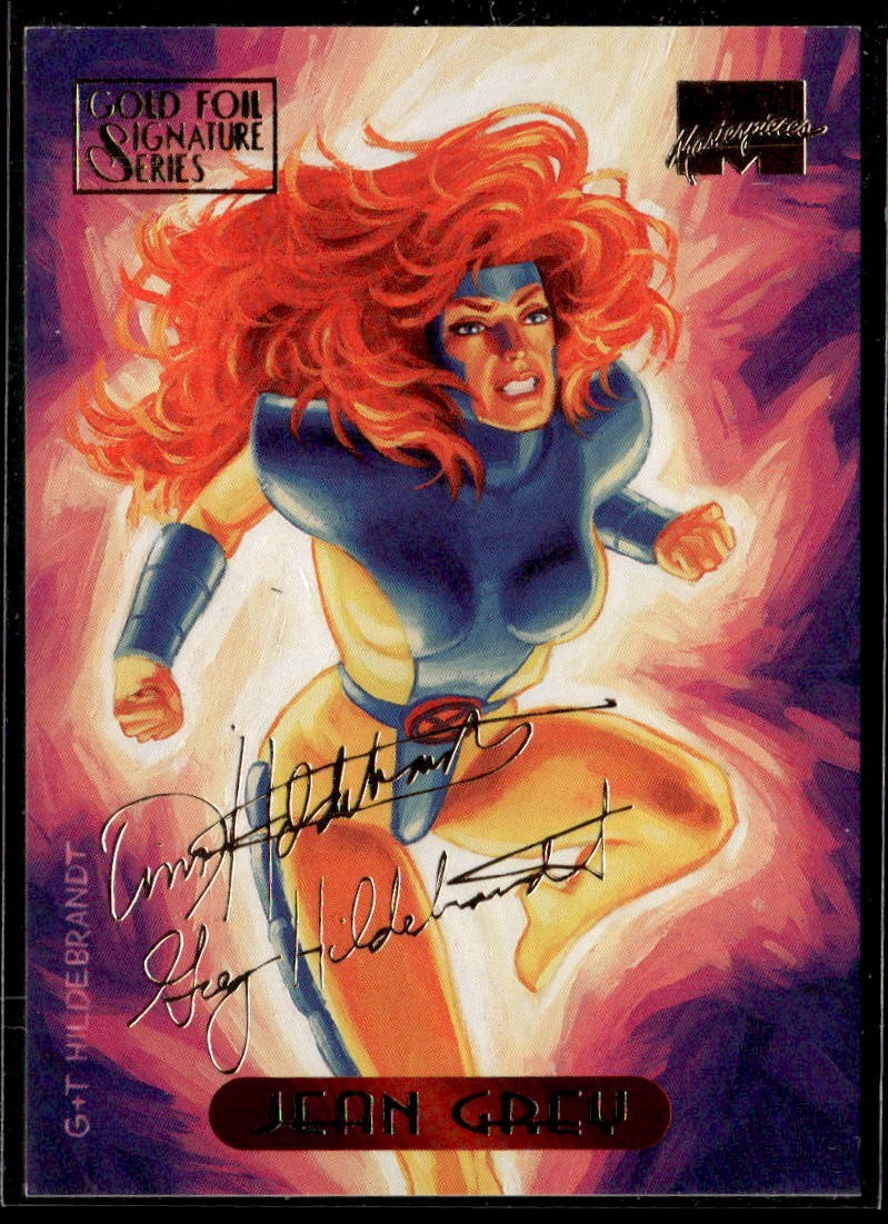 1994 Fleer Marvel Masterpieces Hildebrandt #45 Jean Grey Gold Foil Signature