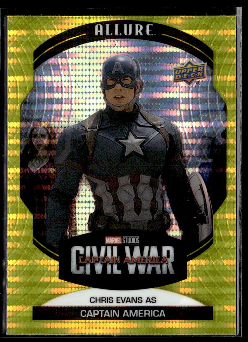 2022 Upper Deck Allure Marvel Studios Chris Evans as Captain America Yellow Taxi