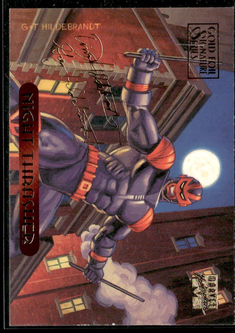 1994 Fleer Marvel Masterpieces #83 Night Thrasher Gold Foil Signature