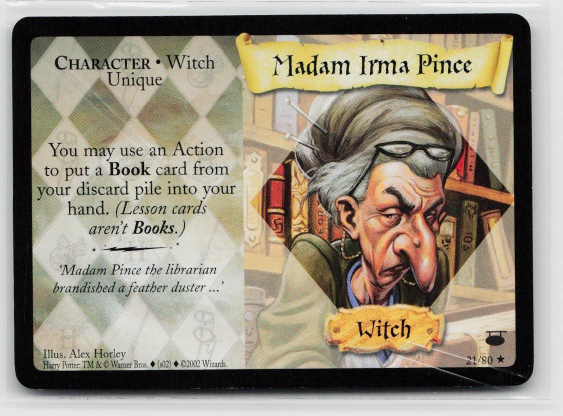 2001 Harry Potter TCG Madam Irma Pince 21/80