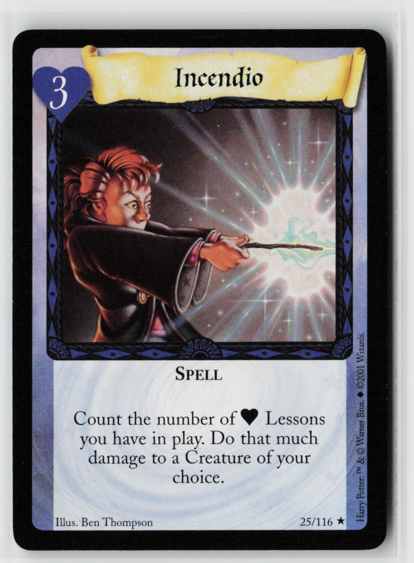 2001 Harry Potter TCG Incendio 25/116