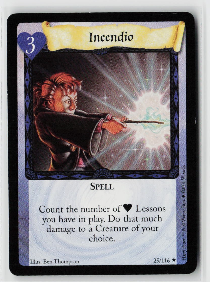 2001 Harry Potter TCG Incendio 25/116