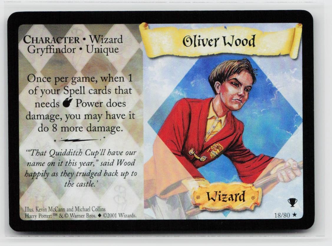 2001 Harry Potter TCG Oliver Wood 18/80