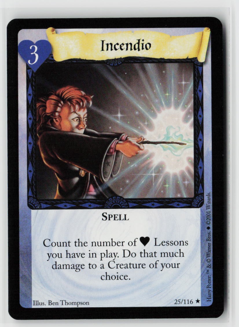 2001 Harry Potter TCG Incendio 25/116