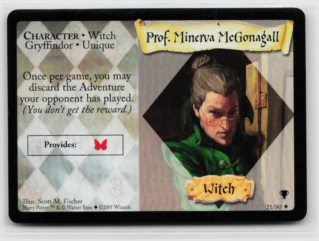 2001 Harry Potter TCG Prof. Minerva McGonagall 21/80