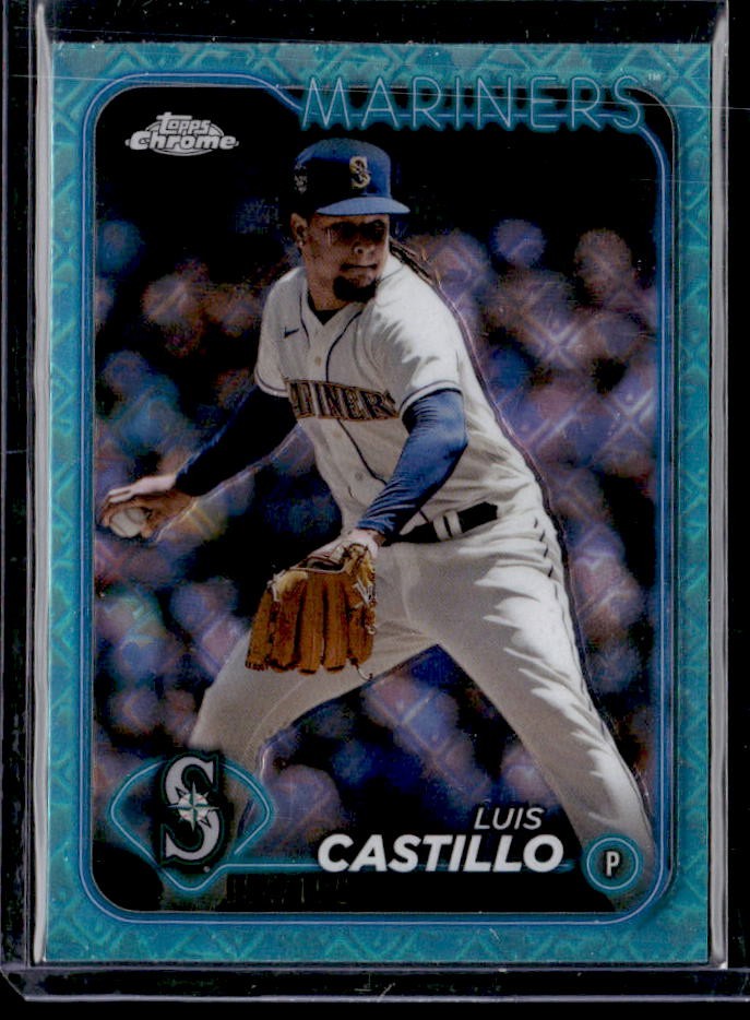 2024 Topps Chrome Logofractor Edition Luis Castillo Aqua MLB Refractors #/199