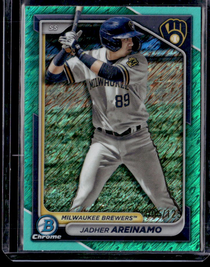 2024 Bowman Jadher Areinamo Chrome Prospects Aqua Shimmer Refractors #/125