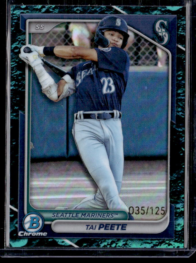 2024 Bowman Tai Peete Chrome Prospects Aqua Lunar Refractors #/125