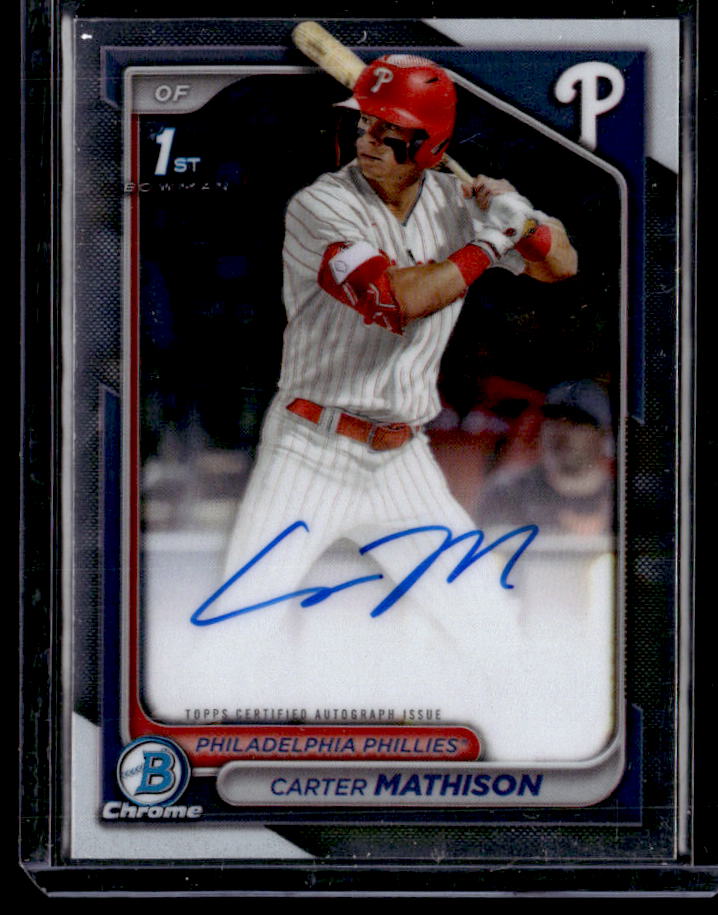2024 Bowman Draft Carter Mathison Chrome Prospect Autographs
