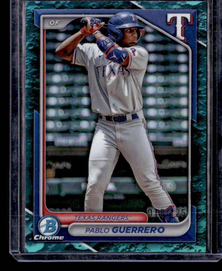 2024 Bowman Draft Pablo Guerrero Chrome Aqua Lunar Crater Refractor #/125