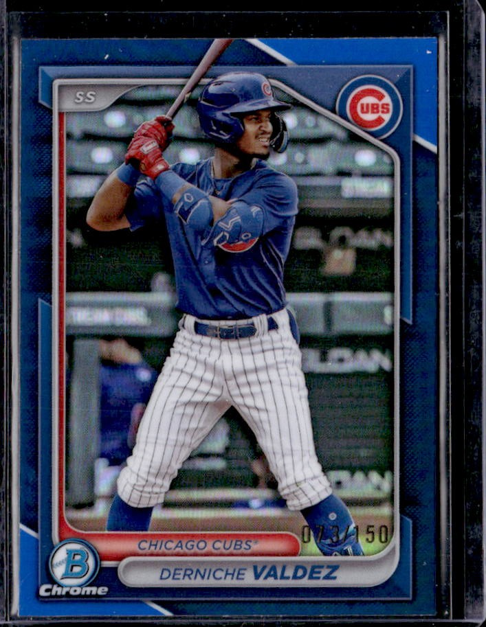 2024 Bowman Draft Derniche Valdez Chrome Blue Refractor #/150