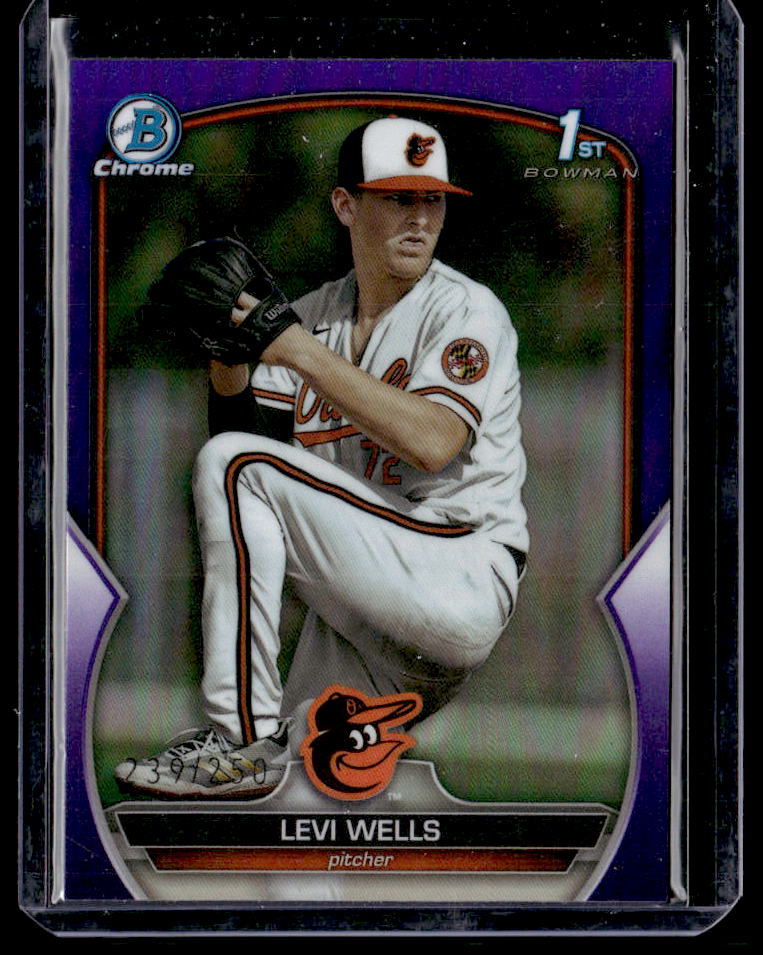 2023 Bowman Draft Levi Wells Chrome Purple Refractor #/250