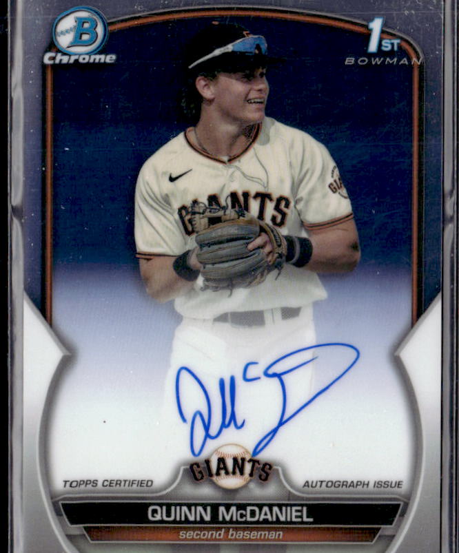 2023 Bowman Draft Quinn McDaniel Chrome Prospect Autographs