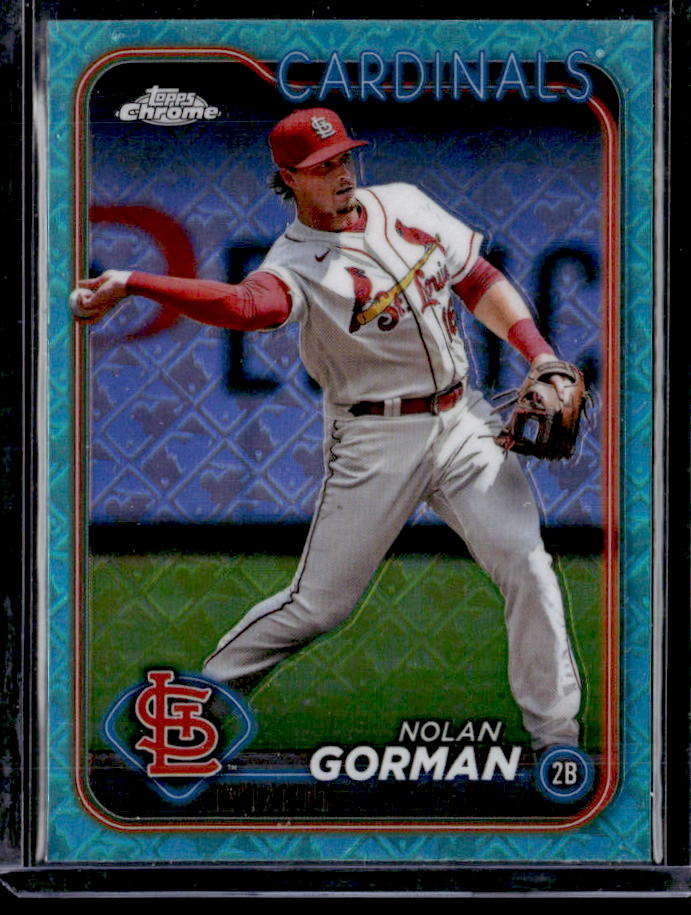 2024 Topps Chrome Logofractor Edition Nolan Gorman Aqua MLB Refractors #/199
