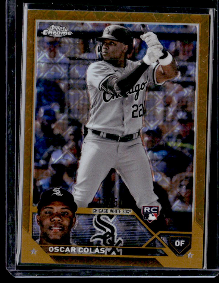 2023 Topps Chrome Logofractor Edition Oscar Colas Gold Refractor Rookie #/50