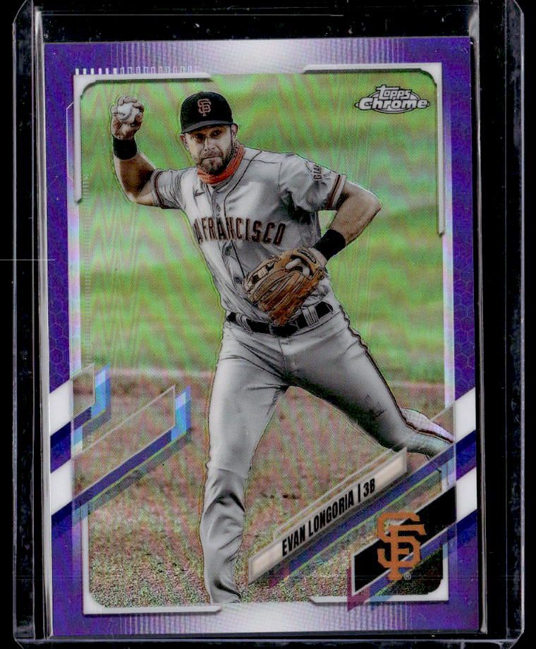 2021 Topps Chrome Evan Longoria Purple Refractor #/299