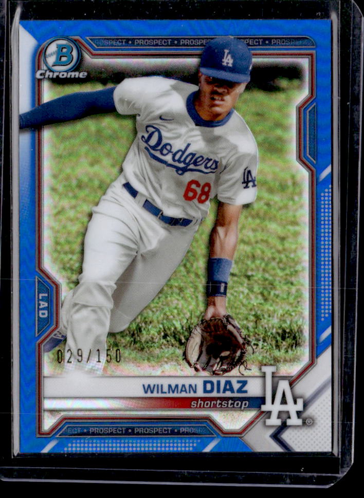 2021 Bowman Draft Wilman Diaz Chrome Blue Refractor #/150