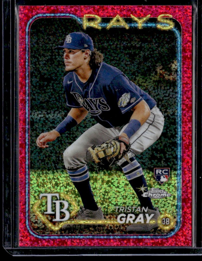2024 Topps Chrome Tristan Gray Magenta Speckle Refractors Rookie #/350