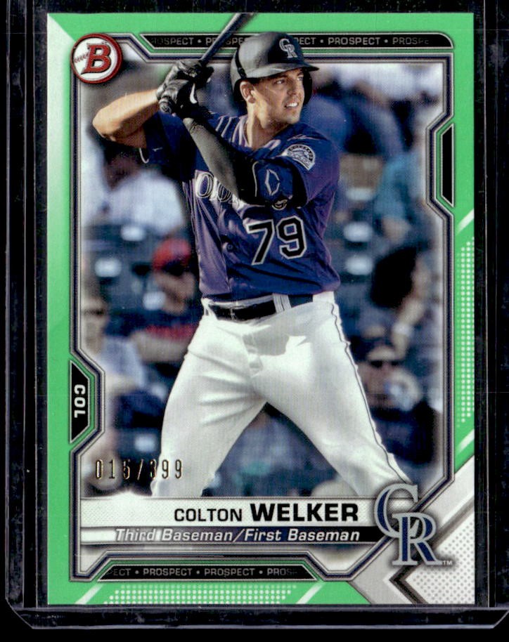 2021 Bowman Colton Welker Prospects Neon Green #/399