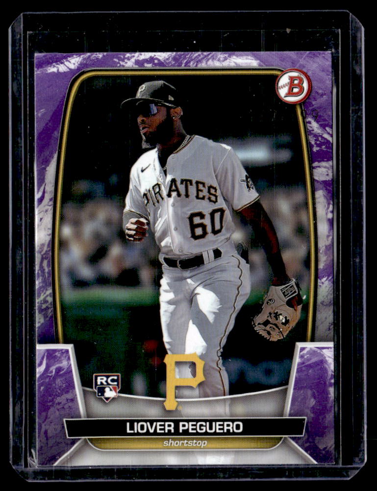 2023 Bowman Liover Peguero Purple Pattern Rookie #/199