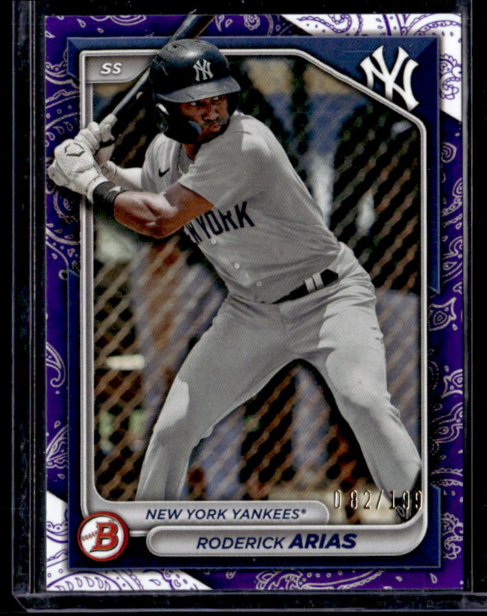 2024 Bowman Roderick Arias Prospects Purple Pattern #/199