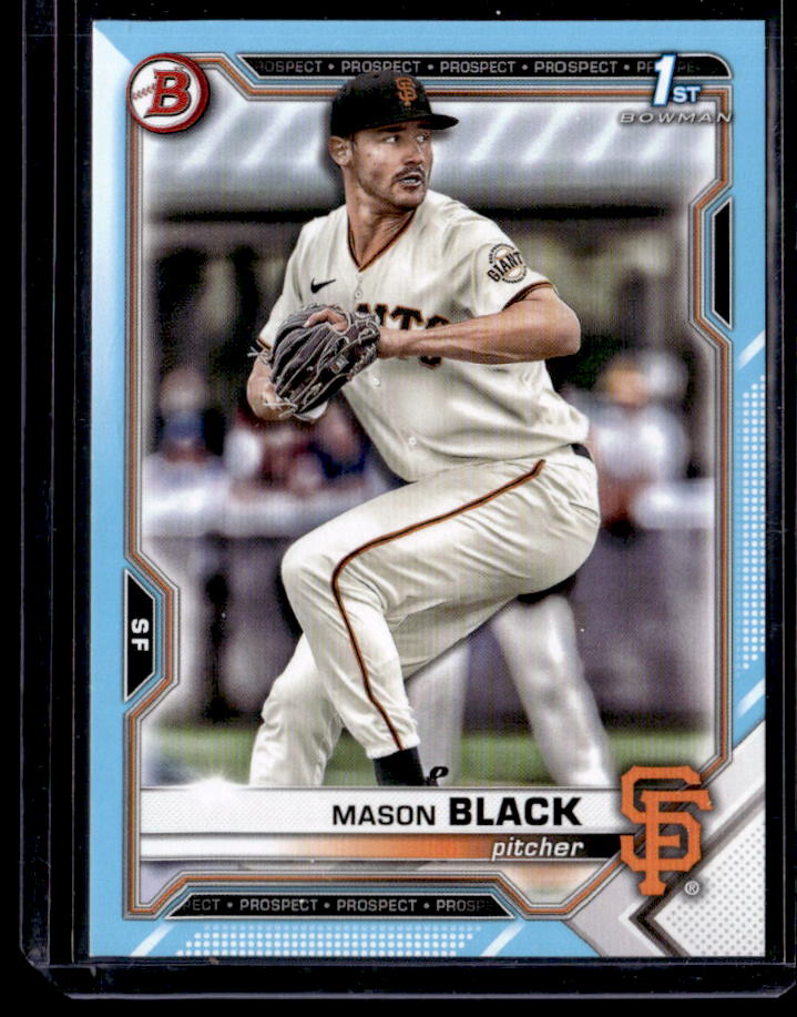 2021 Bowman Draft Mason Black Sky Blue #/499