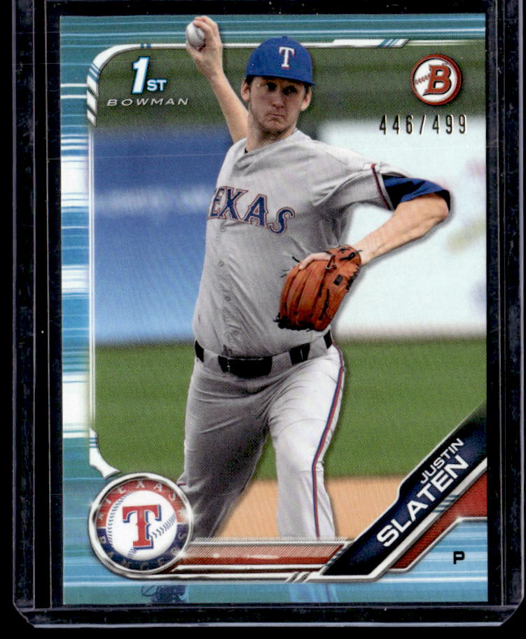 2019 Bowman Draft Justin Slaten Sky Blue #/499