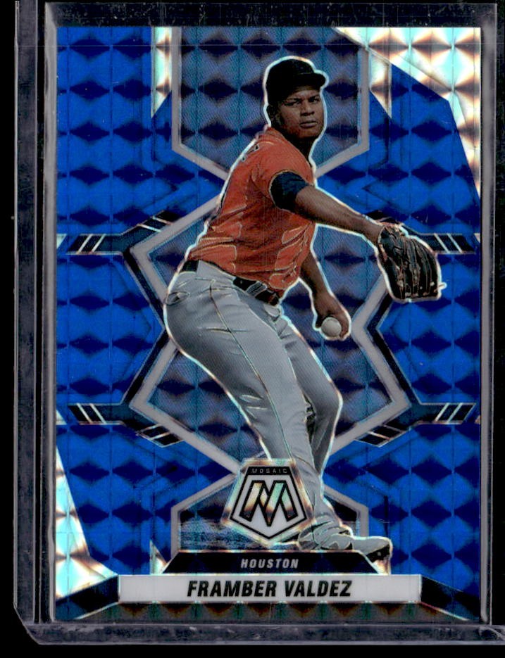 2022 Panini Mosaic Framber Valdez Blue Mosaic #/99
