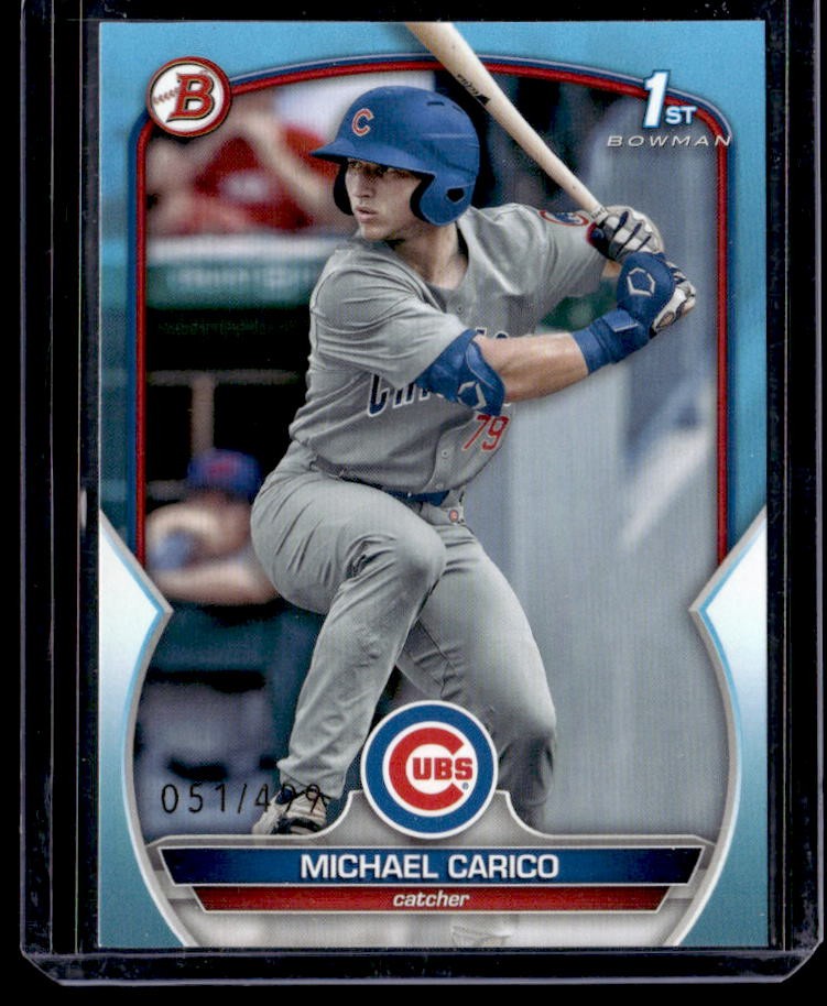 2023 Bowman Draft Michael Carico Sky Blue #/499