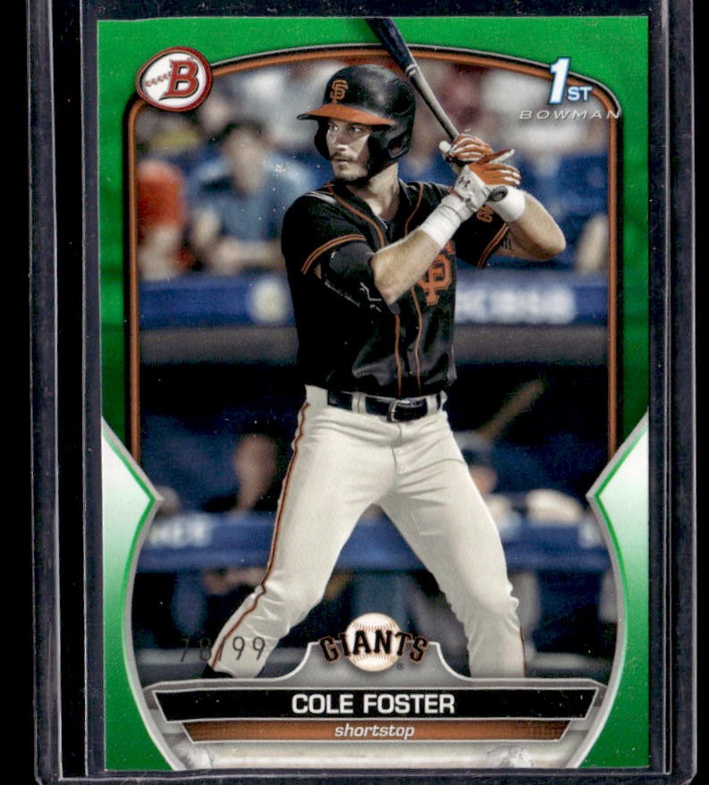 2023 Bowman Draft Cole Foster Green #/99