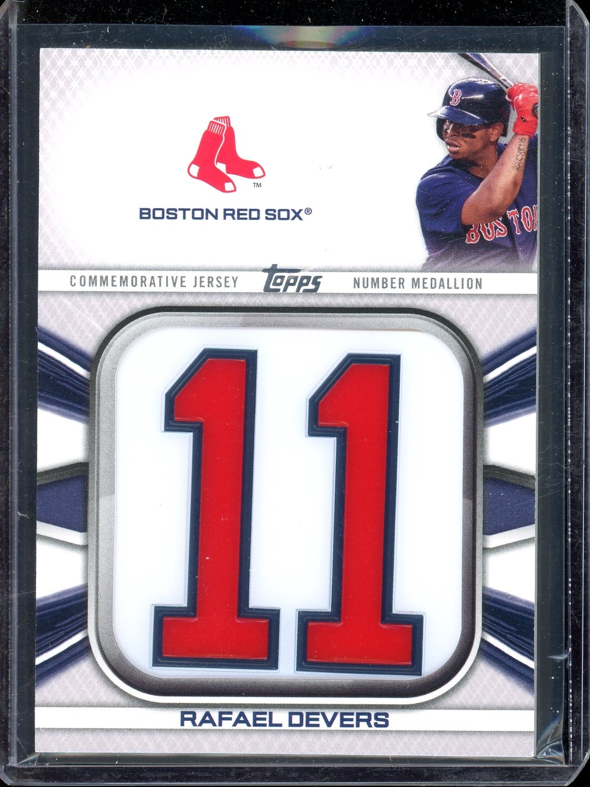 2022 Topps Rafael Devers Player Jersey Number Medallion