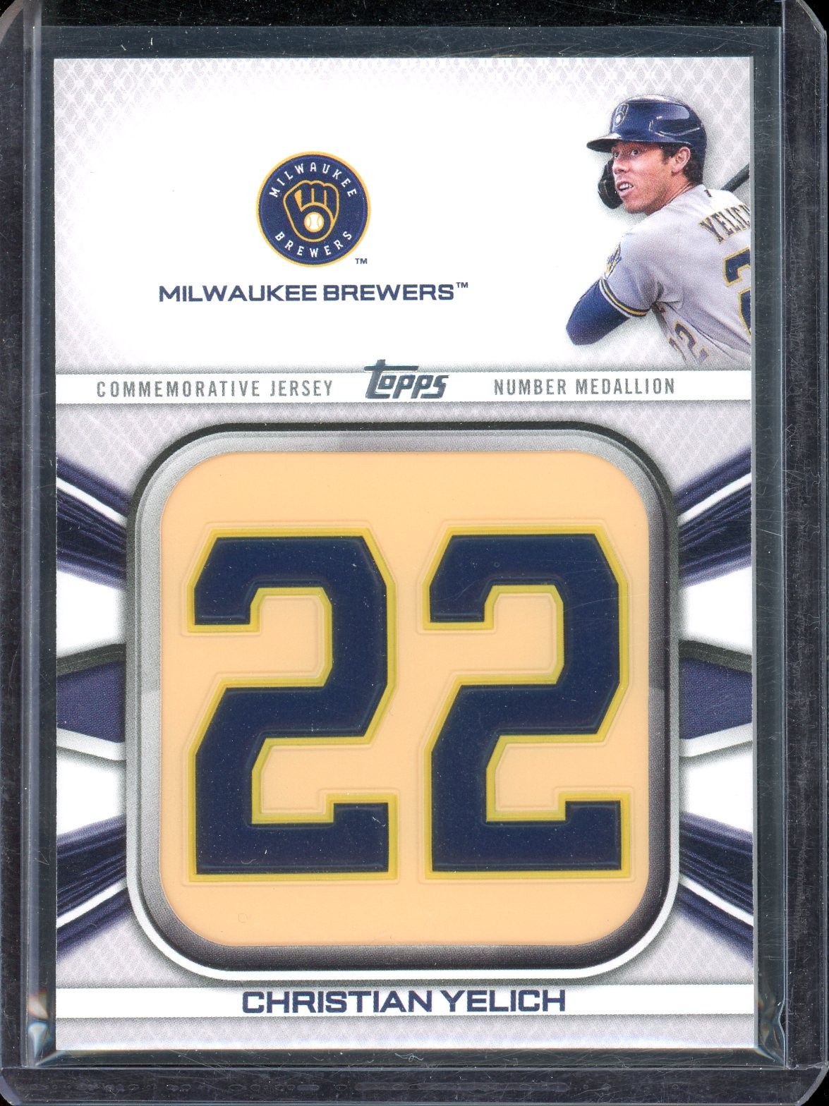 2022 Topps Christian Yelich Player Jersey Number Medallion Relics