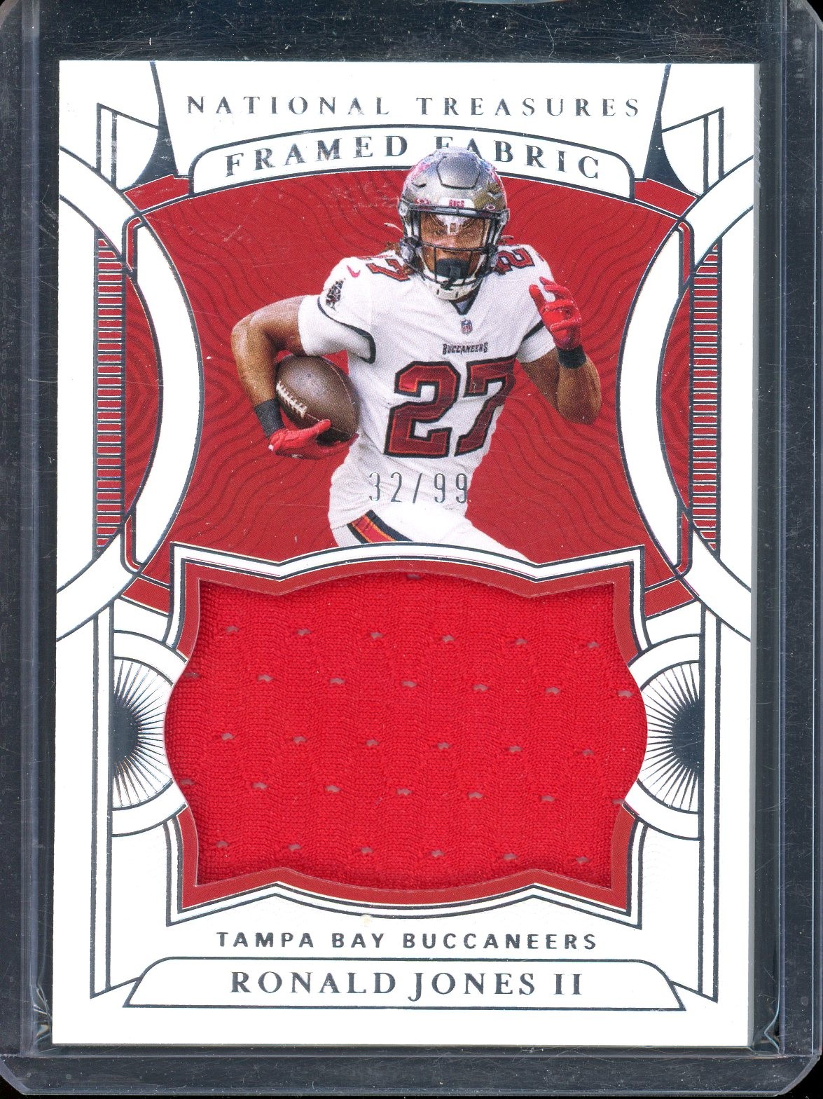 2021 Panini National Treasures Ronald Jones II Framed Fabric #/99