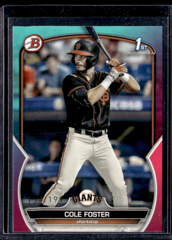 2023 Bowman Draft Cole Foster Aqua/Pink Gradient #/199