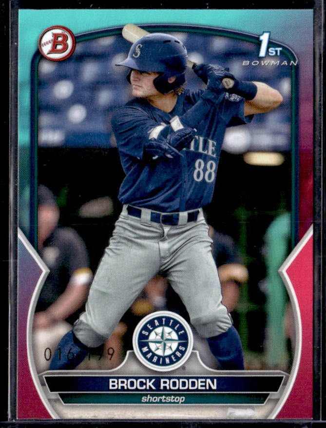 2023 Bowman Draft Brock Rodden Aqua/Pink Gradient #/199