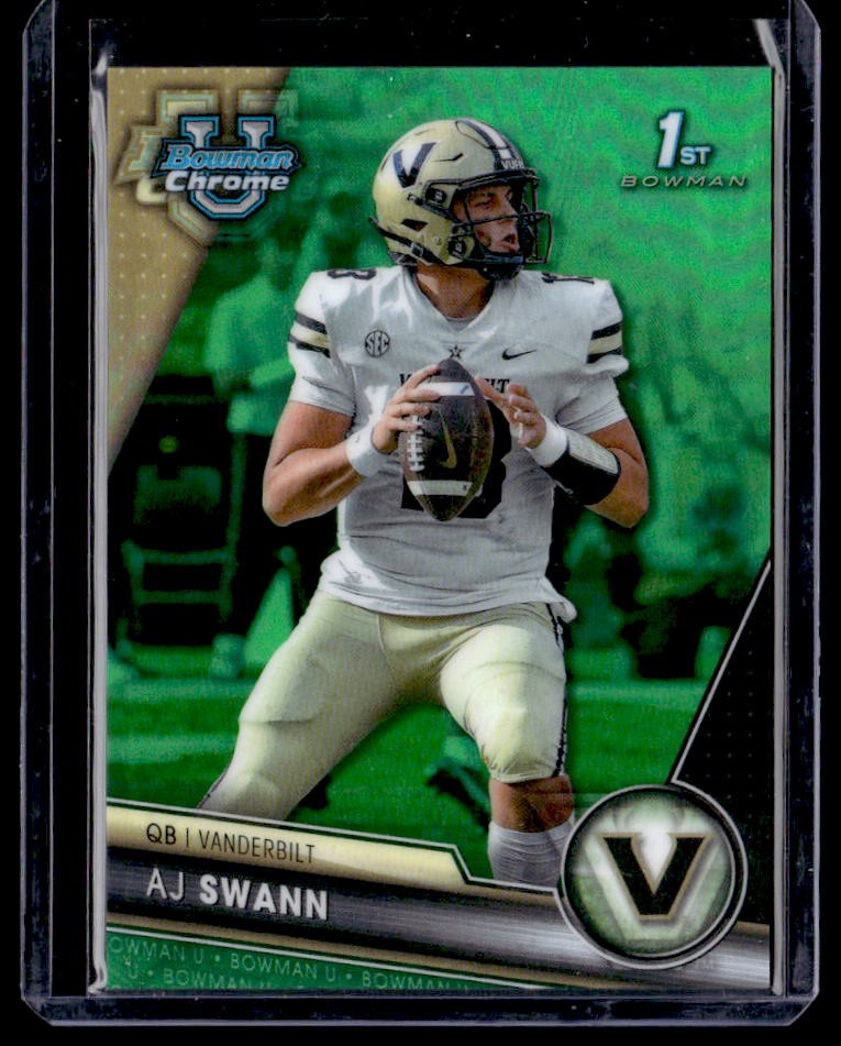 2023 Bowman University Chrome AJ Swann Green Lava Refractor #/99
