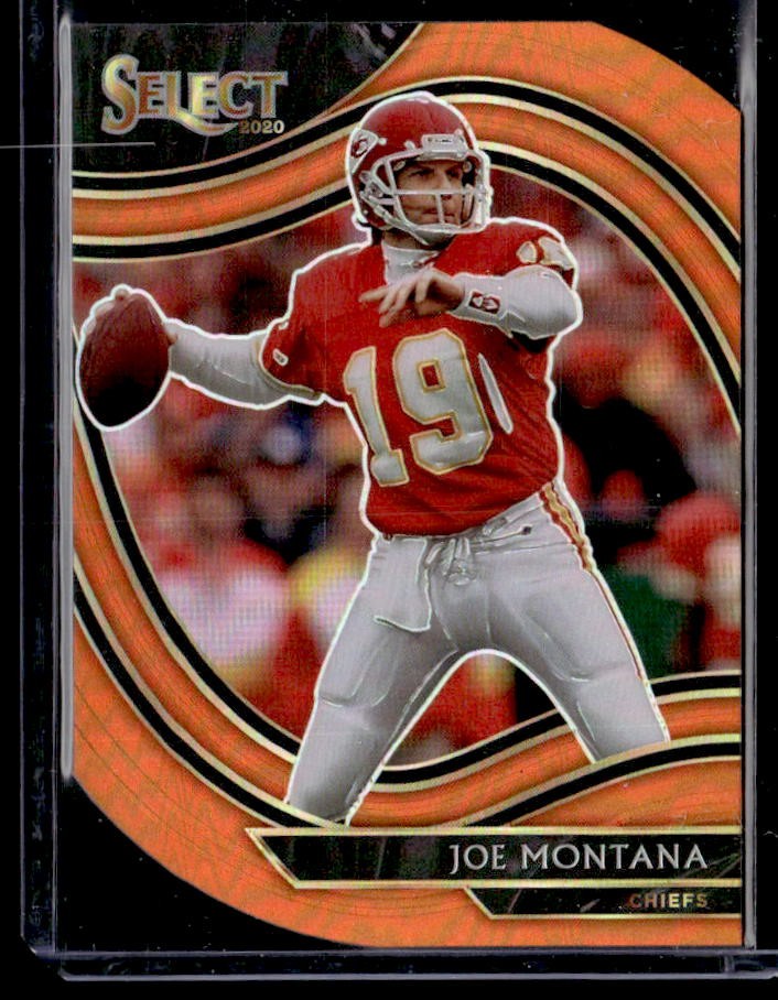 2020 Panini Select Joe Montana Orange Prizm Die Cut