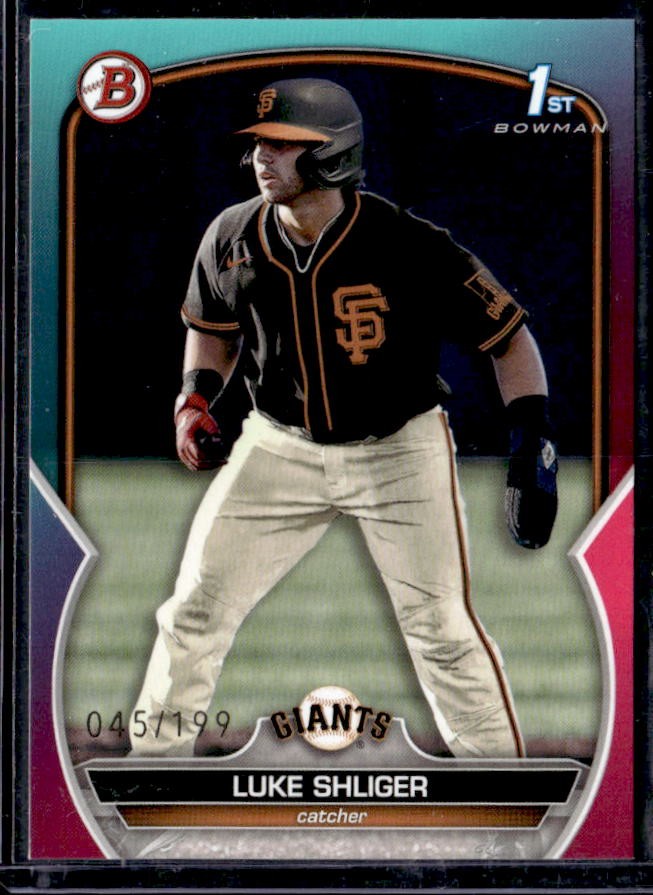 2023 Bowman Draft Luke Shliger Aqua/Pink Gradient #/199