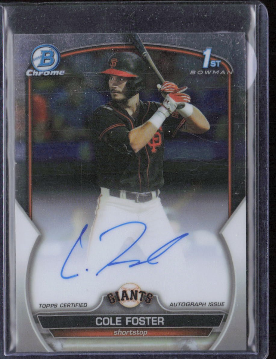 2023 Bowman Draft Cole Foster Chrome Prospect Autographs