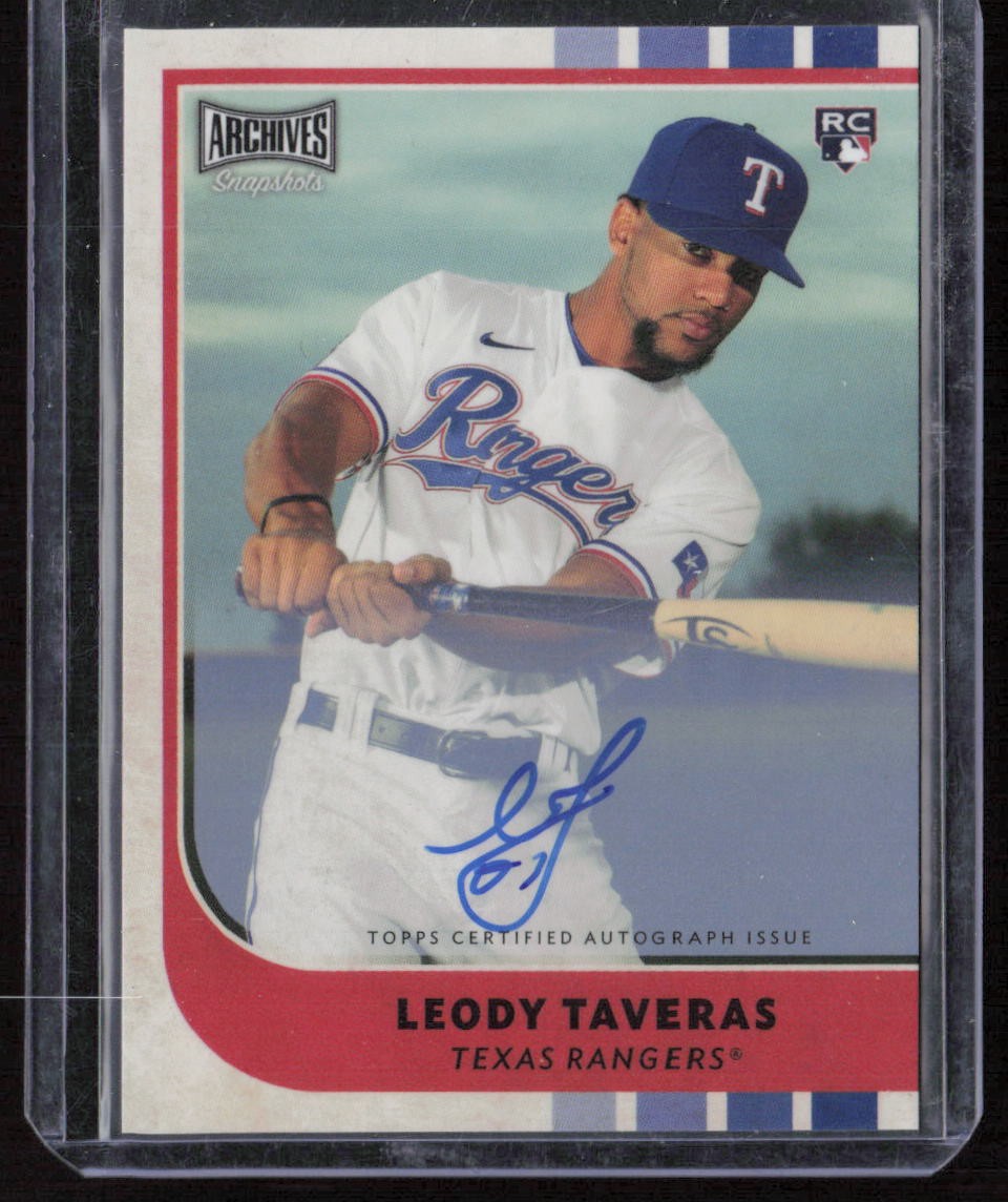 2021 Topps Archives Snapshots Leody Taveras Base Autographs Rookie