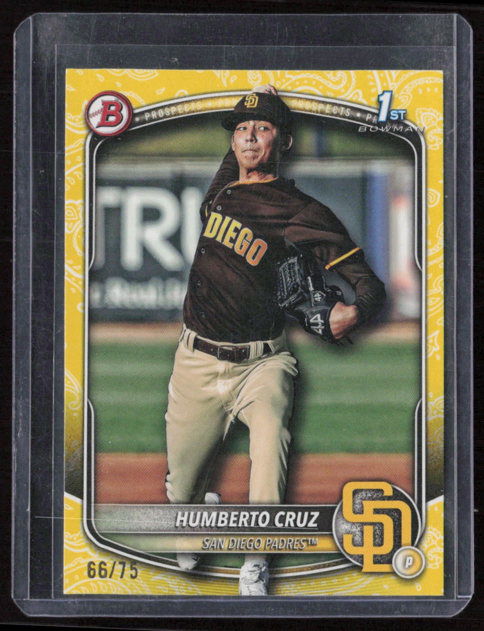 2025 Bowman Humberto Cruz Prospects Yellow Pattern #/75