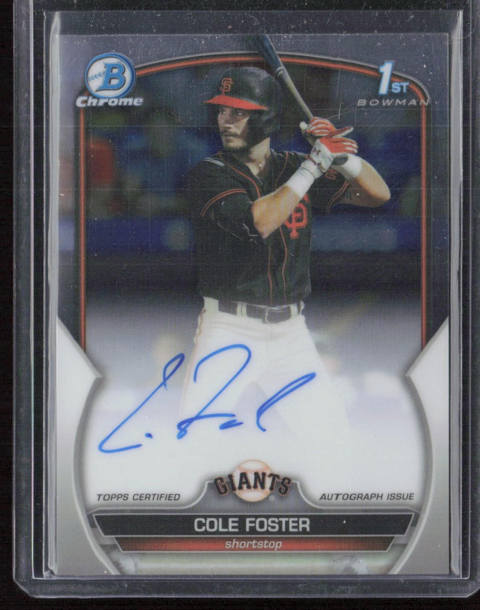 2023 Bowman Draft Cole Foster Chrome Prospect Autographs