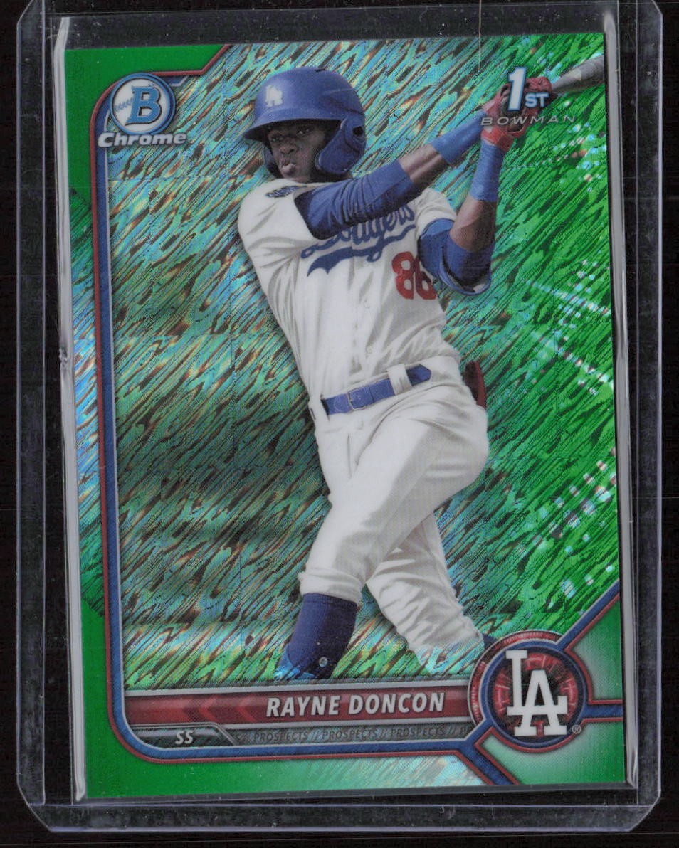 2022 Bowman Chrome Rayne Doncon Prospects Green Shimmer Refractor #/99