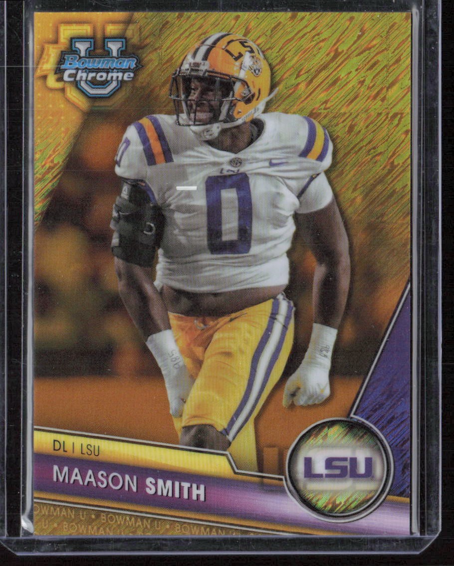 2023 Bowman University Chrome Maason Smith Gold Shimmer Refractor #/50