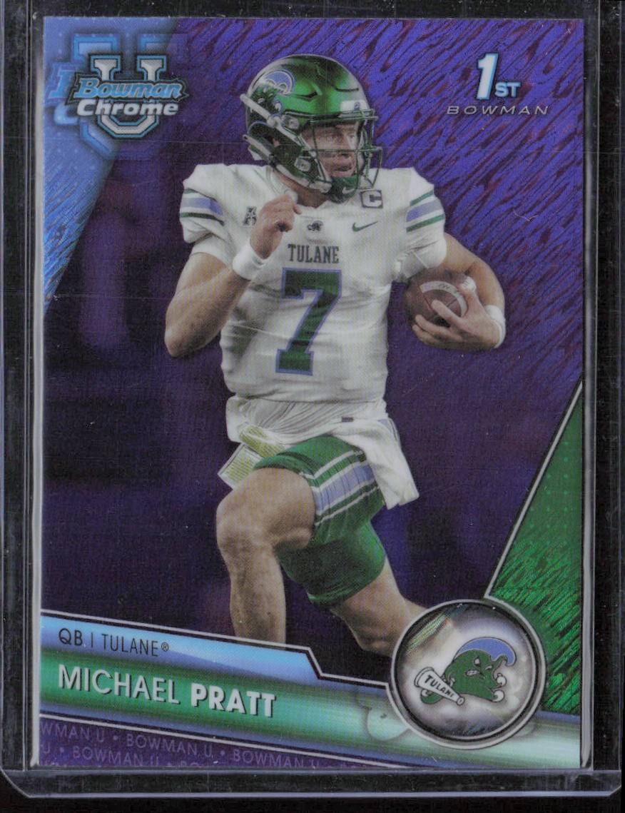 2023 Bowman University Chrome Michael Pratt Purple Shimmer Refractor