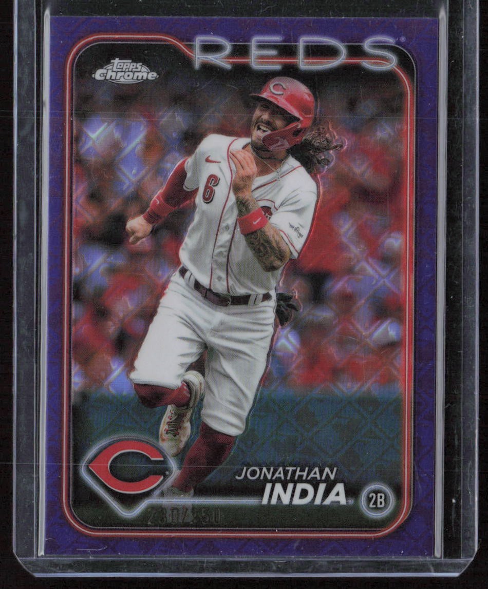 2024 Topps Chrome Logofractor Edition Jonathan India Purple MLB Refractors #/250