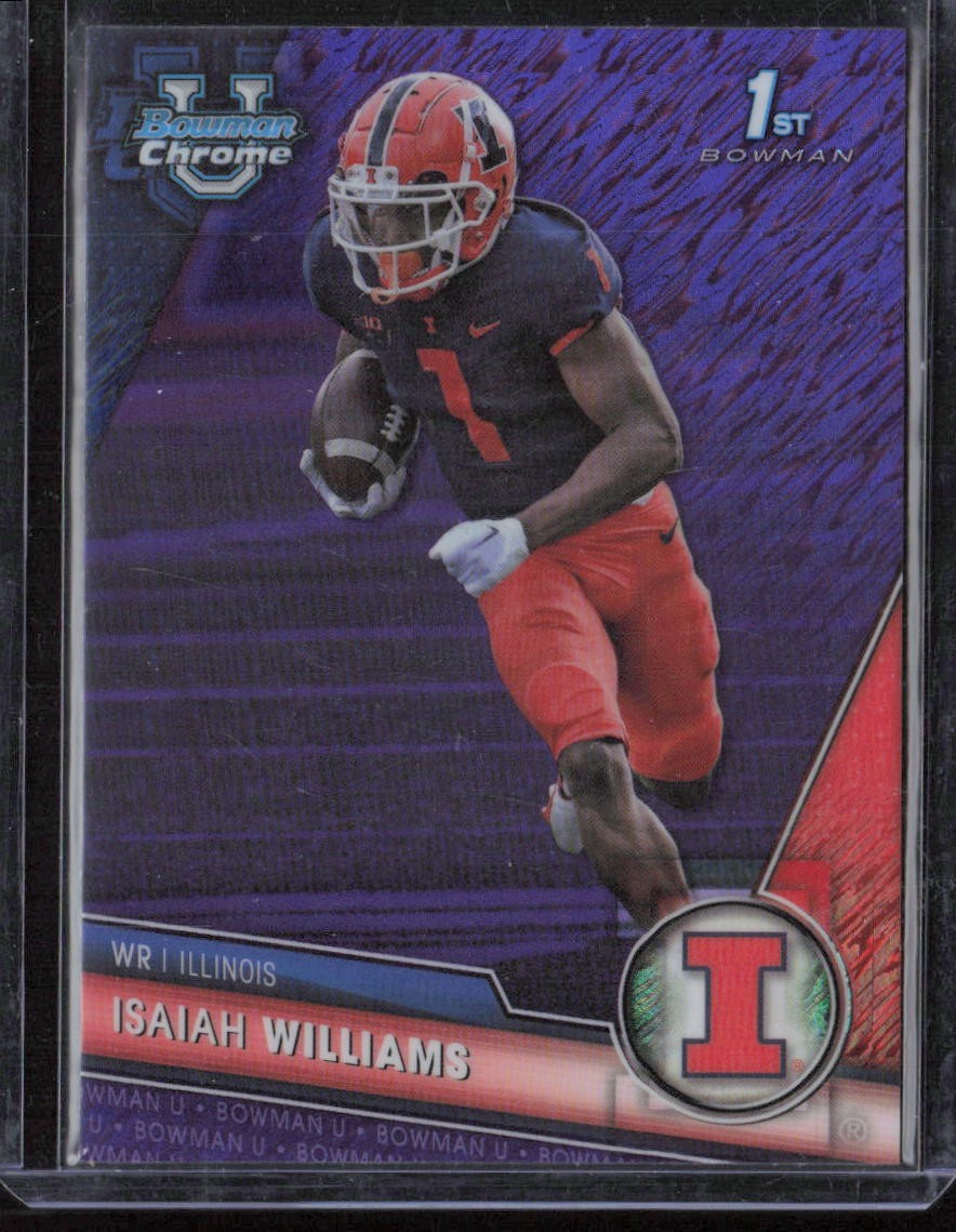 2023 Bowman University Chrome Isaiah Williams Purple Shimmer Refractor