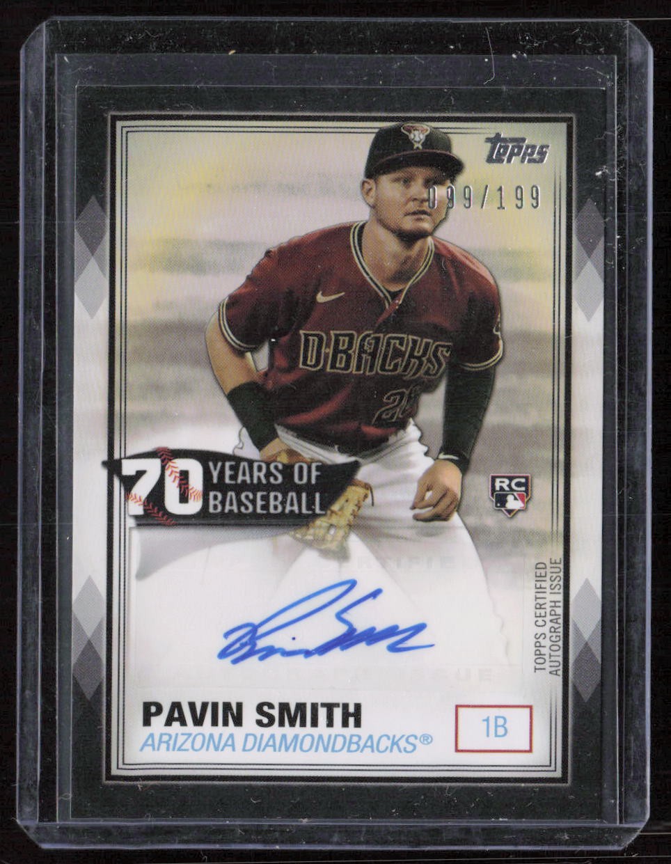 2021 Topps Pavin Smith 70 Years of Baseball Autographs Black #/199