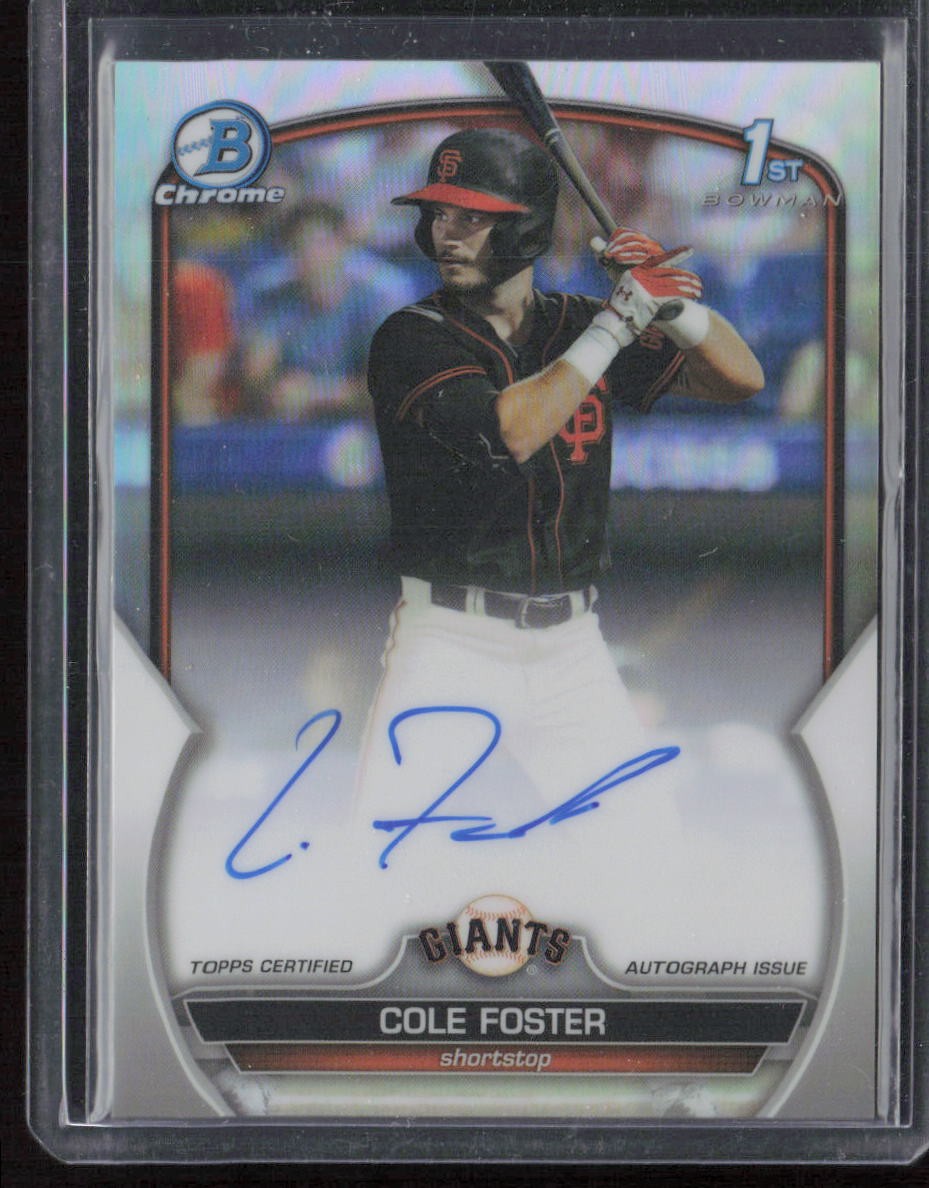 2023 Bowman Draft Cole Foster Chrome Prospect Autographs Refractor #/499